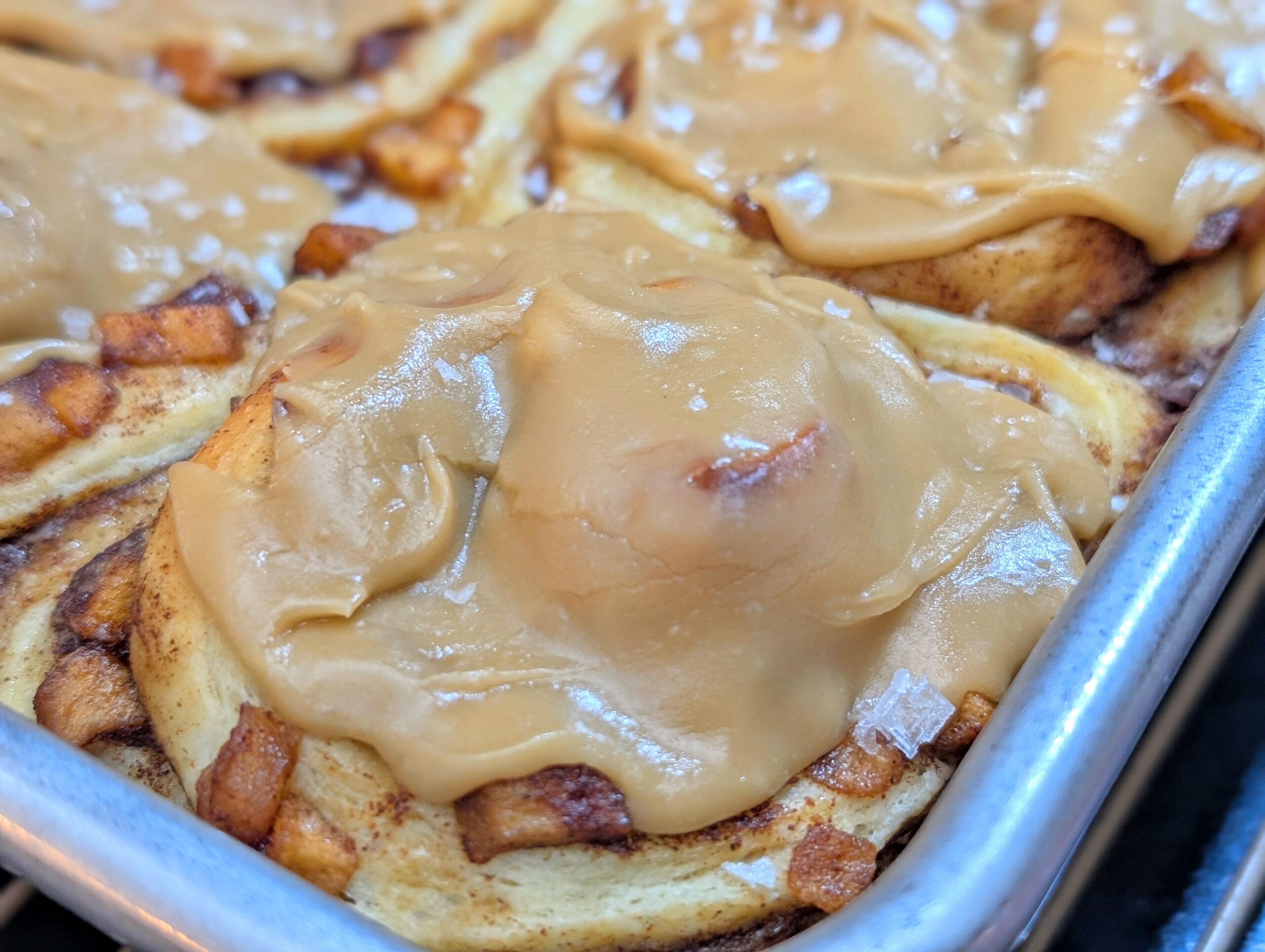 SALTED CARAMEL APPLE CINNAMON ROLL